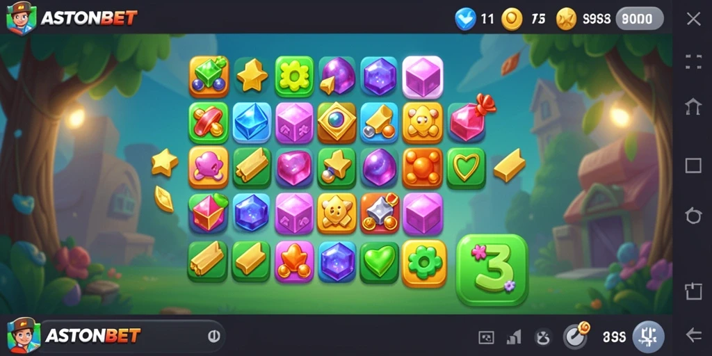 Tampilan gameplay menawan dari ASTONBET saat mencocokkan item.