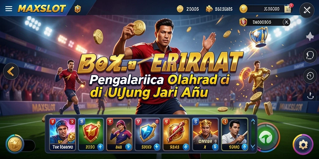 Tampilan mendebarkan dari pertandingan olahraga MAXSLOT yang dinamis.