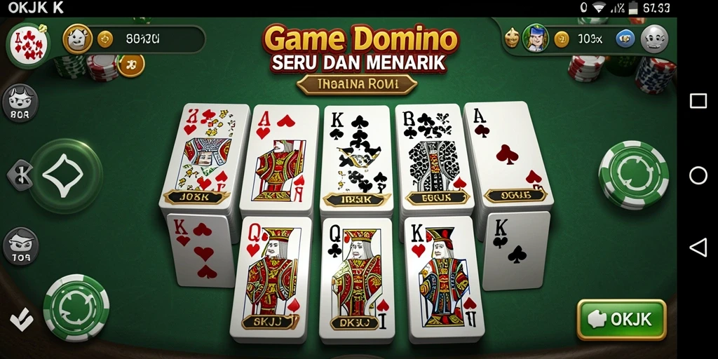 Tampilan utama gameplay OKJK yang menampilkan aksi seru Domino.