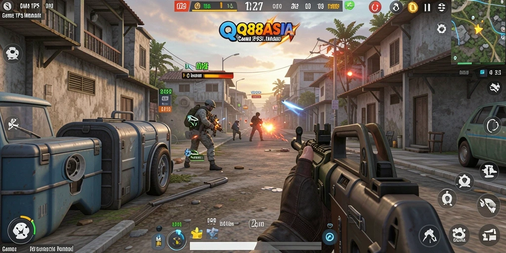 Tangkapan layar gameplay seru dari QQ88ASIA yang menampilkan aksi TPS.